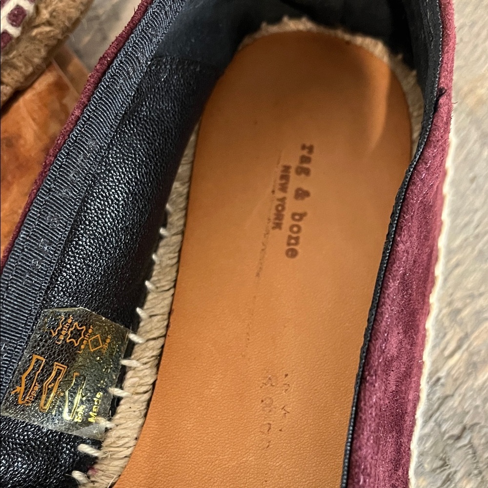 Rag & Bone Edie Espadrille Merlot Red Size EU 39 US 9 - Picture 2 of 8